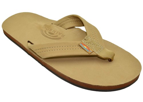 Rainbow Men's Leather Single Layer Wide Leather Strap Arch Support, Non-Slip San - Imagen 10 de 62