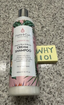 FLORA & CURL HYDRATE ME ROSE & HONEY CREAM SHAMPOO 10.1oz/300mL FULL SIZE