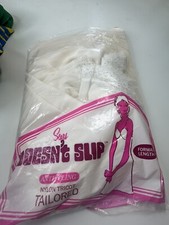 1970'S NEW PACKAGED Sears Ladies Doesn't Slip WHITE SIZE 36 Formal Length Nylon