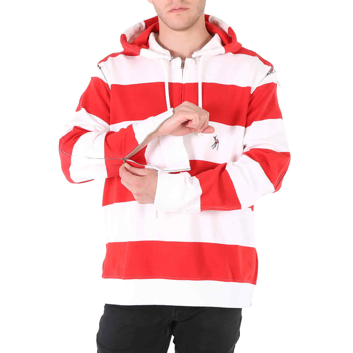 Burberry Men's Red Zip Detail Striped Cotton Hoodie | eBay Burberry Men's Red Zip Detail Striped Cotton Hoodie | eBay