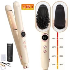 Professional Hair Straightener & Curler 2 in 1 Salon Styling Ceramic Flat Iron