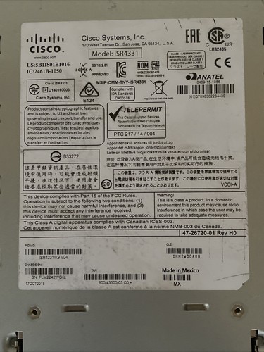 Cisco ISR4331/K9 V04 4300 Series Used Untested - Picture 6 of 6