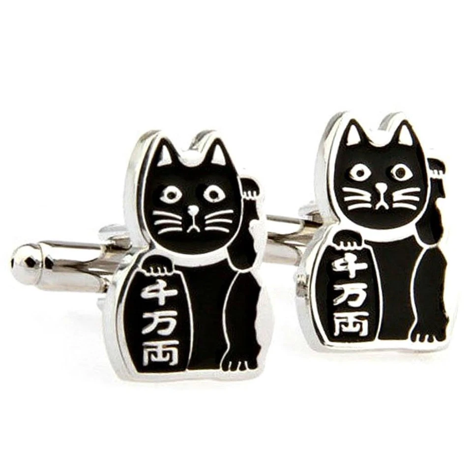 Gemelos MANEKI NEKO Gato de la Suerte Japonés Icono de Buena Suerte Gatito Beckoning Foto 2 de 4