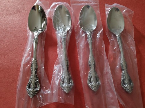 4 Oneida Erbstück MICHELANGELO Edelstahl TEELÖFFEL 6" unbenutzt kostenloser Versand 18/10