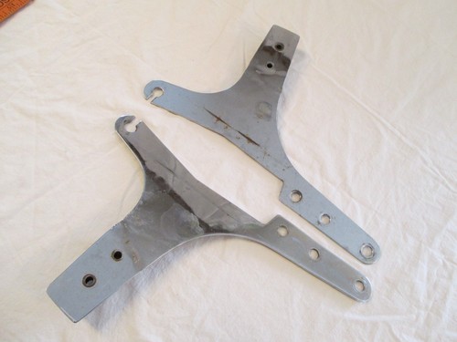 Vintage Sissy Bar Side Plates Back Rest Fits Harley Davidson. Unknown Model. - Picture 4 of 10