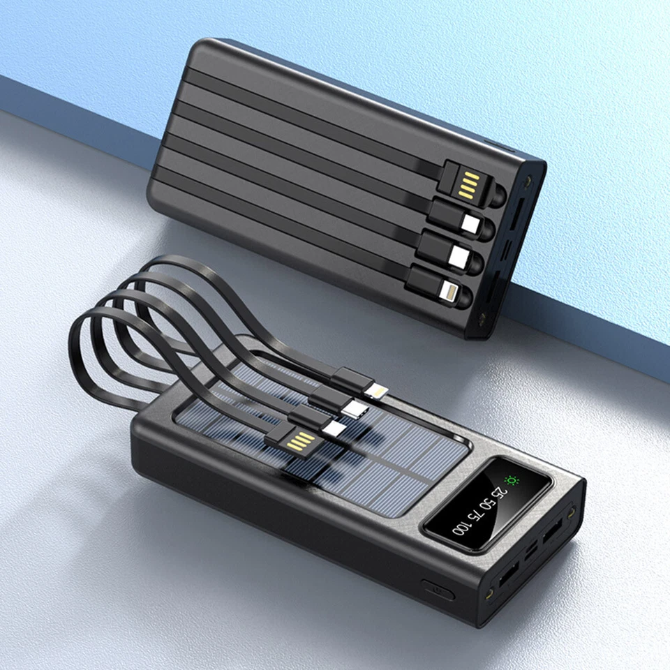 1000000mAh 移动电源 外置电池 备用 快速充电器 适用于手机 2 USB — 第 3/4 张图片