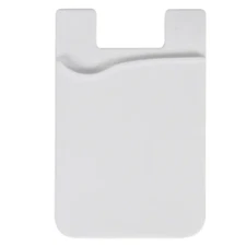 Stick-On Adhesive Silicone Cell Phone Card Holder WHITE