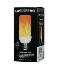 EZ-Illuminations LED Flame Bulb Tube-Style Bulb E26 Socket. Wow! Torch Flicker