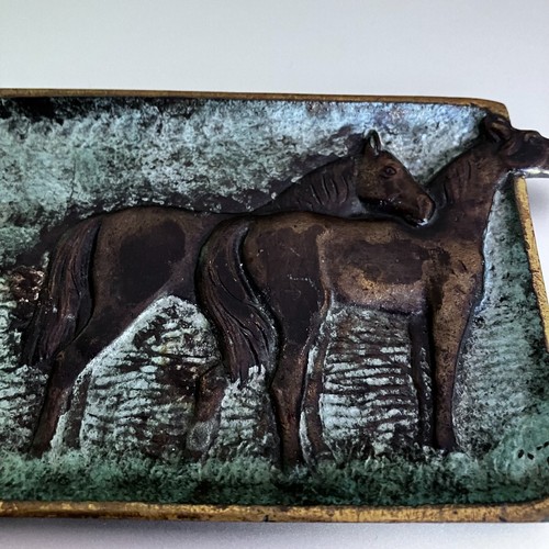 Vintage Metal Horse Ashtray Equestrian Unsigned Bronze or Brass 1920-1940's - Picture 7 of 7