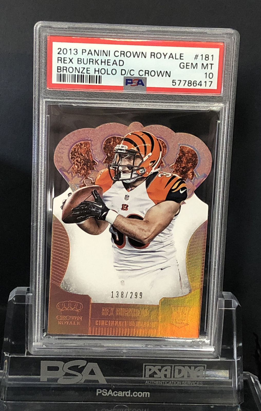 Rex Burkhead Panini Crown Royale #181 Bronze Holo Die-Cut Crown