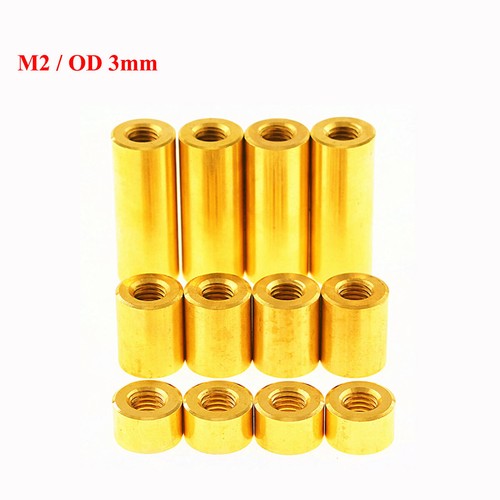 M2 / OD 3mm Brass Round Standoff Pillar Nut Female Thread Studs Spacer Connector