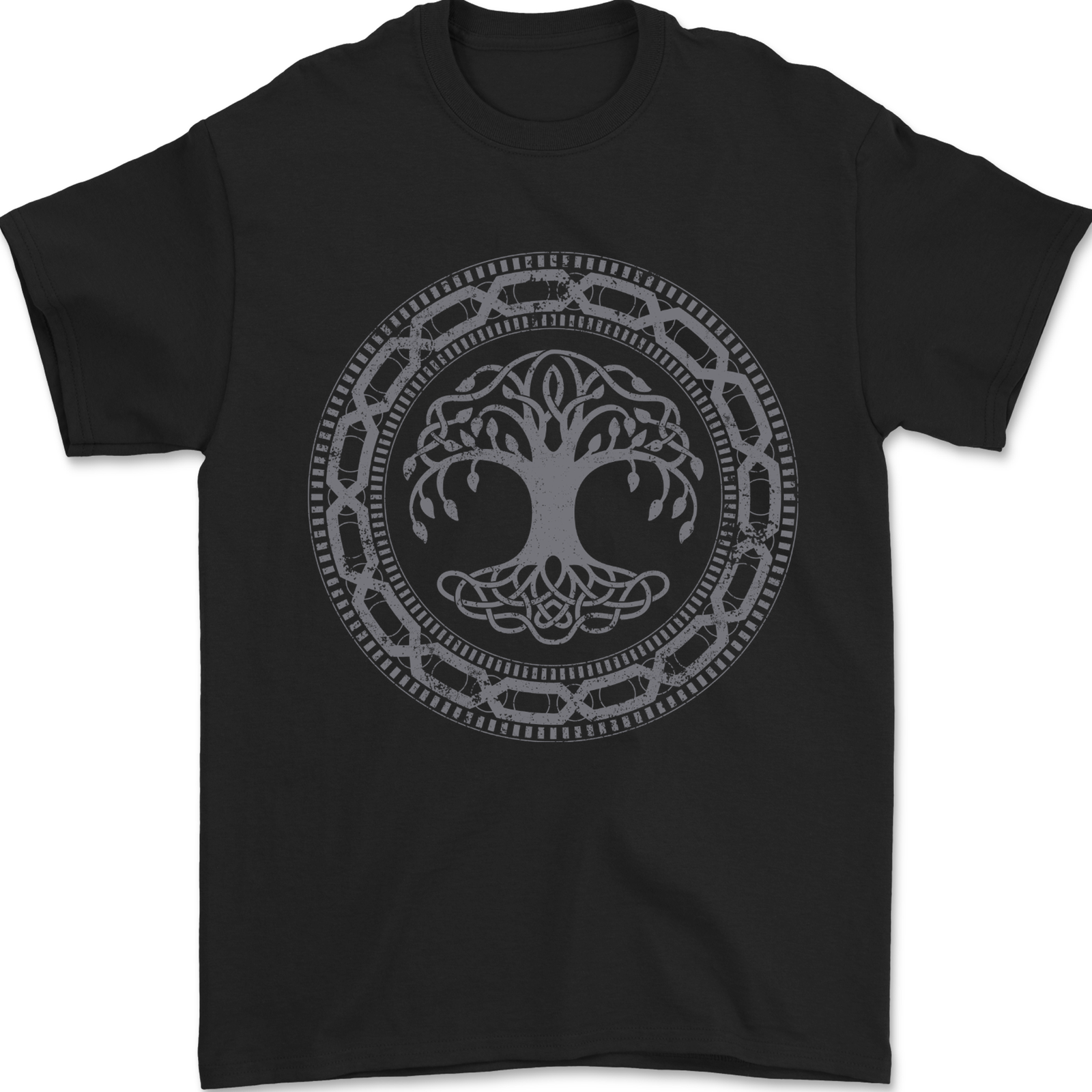 Viking Symbol Yggdrasil Grey Gym Mens T-Shirt 100% Cotton