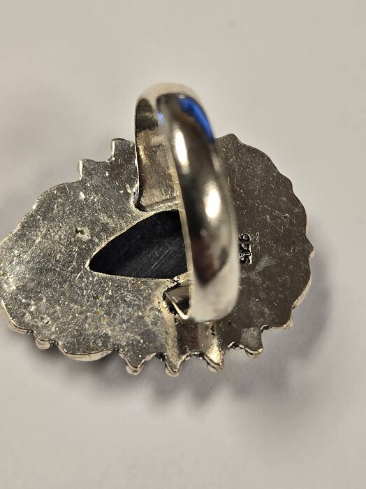 Sterling Silver Bold Statement Abalone Ring Size … - image 4