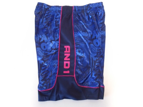 New And1 Mens Basketball Gym Workout Shorts S M L 2XL 3XL Surf Blue Graffiti - Picture 3 of 8