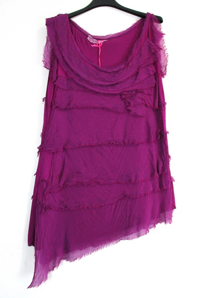 Mujer 30% Seda 70% Viscosa (Ruffles) 95% Viscosa (Base) Top Unitalla: Estándar - Imagen 4 de 4