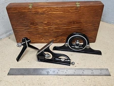 Starrett No. 435-12-4 combination square set, center, protractor, scale - U.S.A