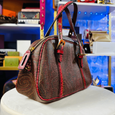 【関税&送料込】Etro Coffa Large Laser-Cut Leather Handbag Etro COFFA LARGE LASER-CUT LEATHER HANDBAG | tizianafausti
