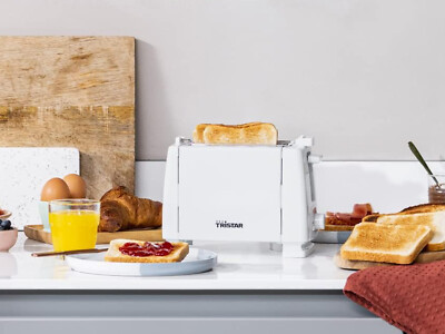 Kleiner Toaster 2 Schlitze 6 Stufen, Automatische Abschaltung & Auto-Pop-up