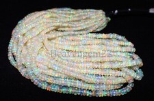 Natural Ethiopian Opal Smooth Rondelle Beads 4 5mm Jewelry Making Gemstones