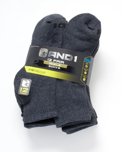 AND1® Men's Cushion ANKLE Socks 12 pack "ARCH COMPRESSION~Reinforced heel & Toe" - Picture 15 of 16