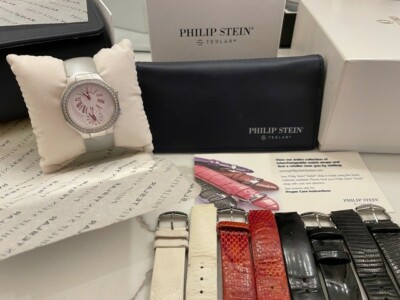 Philip Stein Teslar Women Dual Dial White Roman Pink Leather Bracelet Watch Philip Stein Teslar Women Dual Dial White Roman Pink Leather  main image 2