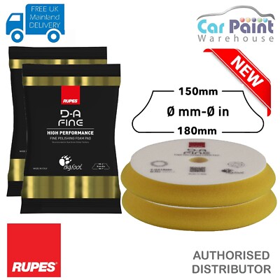 2 x RUPES DA 150x180 mm Bigfoot GELB FEIN Verbundschaum Polierpad 9,DA180M