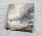 Abstract Cloud Art White Grey Moody Ethereal Wall Art Canvas Unframed Print Art