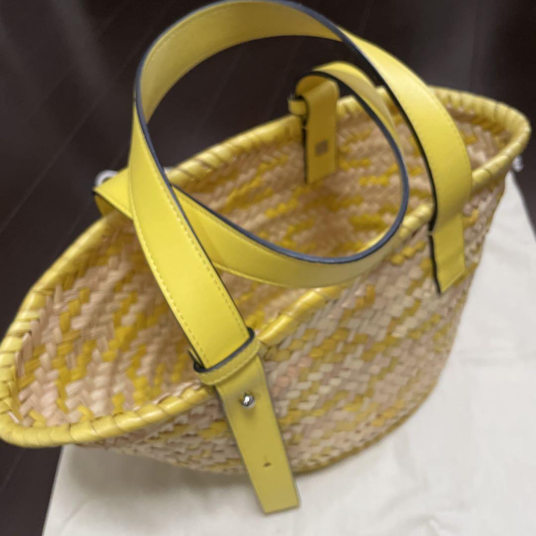 LOEWE イエロー かごバッグ 保存袋付き LOEWE ロエベかごバッグ 黄色大きめバスケットイエロー
