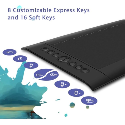 HUION H610PRO V2 Grafiktablett, Batteriefreier Stift mit ±60° Neigungsfunktion, - Bild 2 von 8