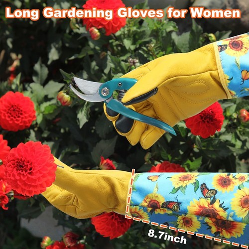 Gardening Gloves for Women Rose Gloves Gardening Thorn Proof Long Garden Glove - Picture 4 of 6