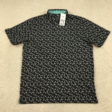 Puma Polo Golf Shirt Mens Large Paradise Mattr Black New