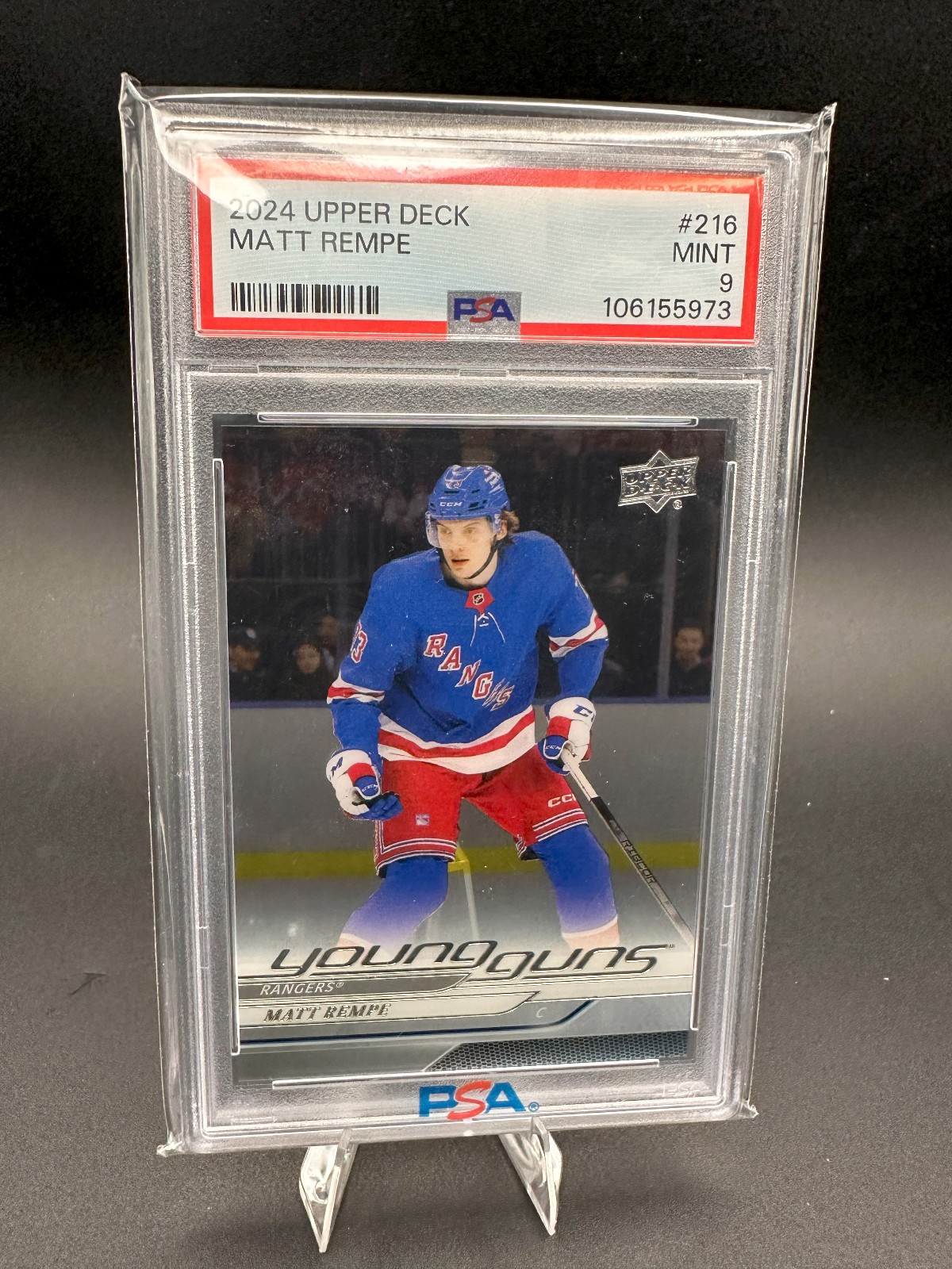 2024-25 Upper Deck Series 1 - Young Guns Clear Cut #216 Matt Rempe (RC) PSA 9