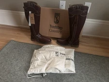 Tredstep Country Shannon Side Zip Tall Boots Women's Size 9 Wide Calf Mahogany