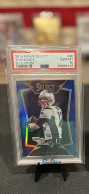 Panini 2014 Select Tom Brady Patriots Blue Prizm /50 #46 PSA 10 POP 8. 