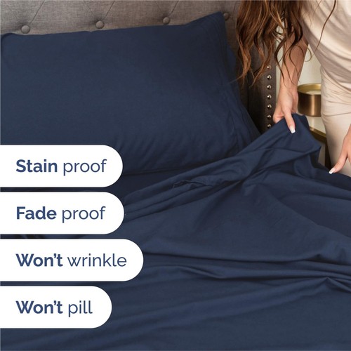 King Size 4 Piece Sheet Set - Comfy Breathable & Cooling Bed Sheets Set - Hot... - Picture 5 of 8