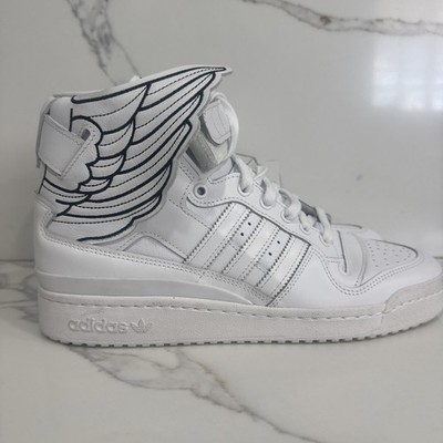 Size 10.5 - Jeremy Scott x adidas Wings 4.0 Cloud White Damaged Review Pictures