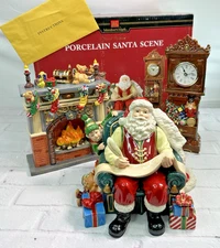 NEW GRANDEUR NOEL Members Mark 2006 PORCELAIN SANTA CHRISTMAS SCENE LARGE