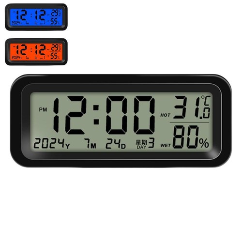 Solar Car Clock Car Night Light Electronic Clock High Temperature Resistance/ - Picture 10 of 11