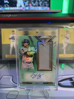 2021 Topps Triple Threads Corey Seager Jumbo Relics Auto Emerald 29/50 ASJR-CS