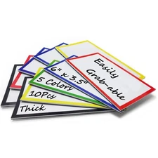 10Pcs Magnetic Dry Erase Labels Ultra-Large, 6x3.5 Thick Reusable Writable Er...