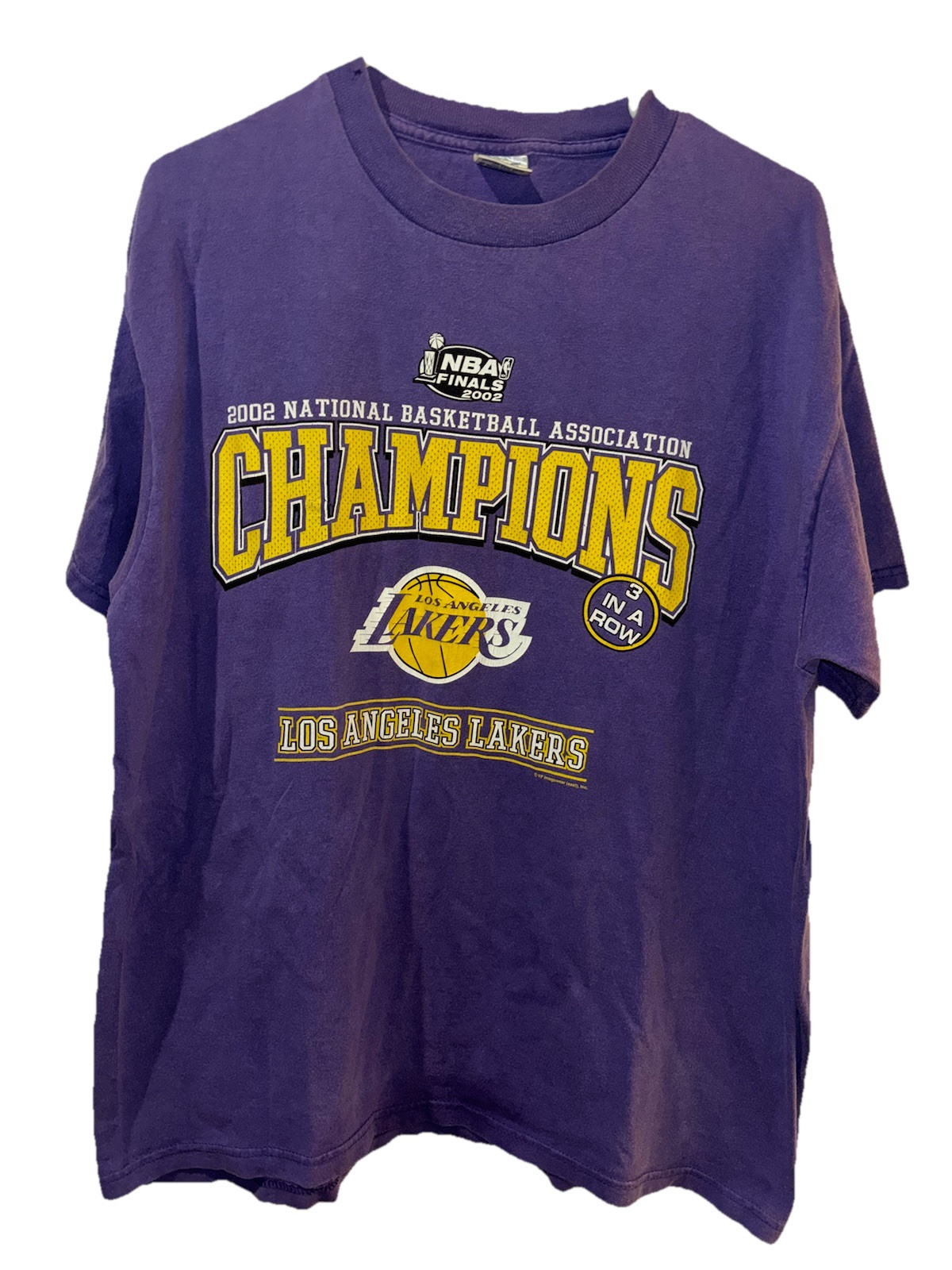 FILA Maglietta Vintage 2002 NBA Finals Los Angeles Lakers 3 In A Row Large Rara Maglietta