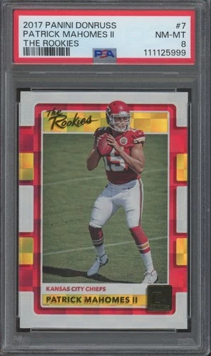 2017 Panini Donruss The Rookies #7 Patrick Mahomes II RC Rookie NM-MT PSA 8