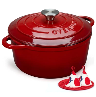 5.5QT Enameled Cast Iron Dutch Oven with Lid