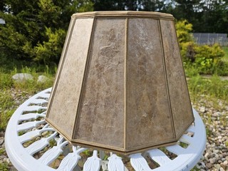 ANTIQUE ARTS & CRAFTS LG MICA Twelve PANEL LAMP LIGHT SHADE 11" Tall x 18" Wide