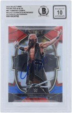 Tommaso Ciampa WWE Signed 2023 Panini Select Red & Blue Prizm #80 BAS 10 Card