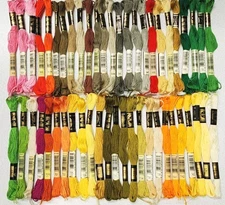 50 DMC 25 Embroidery Floss Lot of 50 Different Colors  #603 thru 746 FULL Skeins