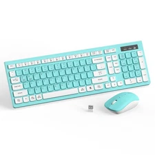 Wireless Keyboard and Mouse Combo, Full-Sized Keyboard and Adjustable DPI Mou...