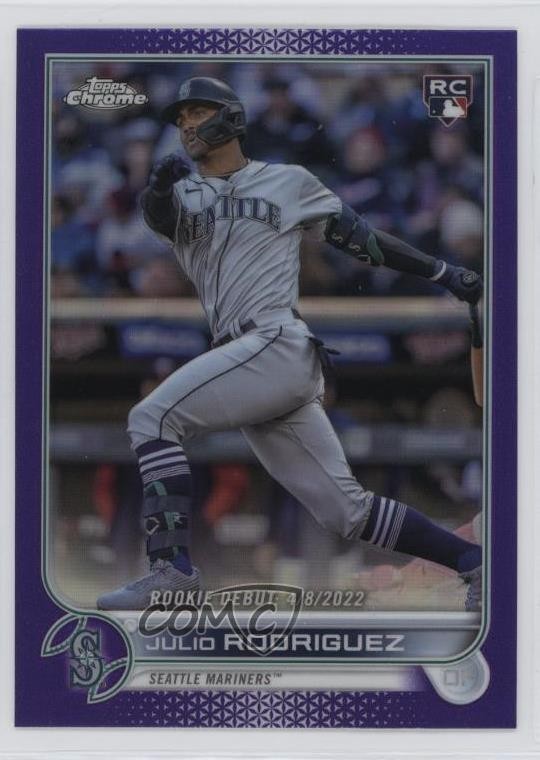 2022 Topps Chrome Update Debut Purple Refractor Julio Rodriguez Rookie RC 12g7