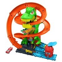 Hot Wheels T-Rex Battle Playset Mit 1 Mini Auto Orange Track Set JBM73