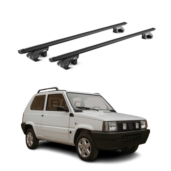 DachträGer GrundtäGer FüR Fiat Panda I 1999-2003 3 TüR 90Kg Alu Schwarz 2X ABE-image